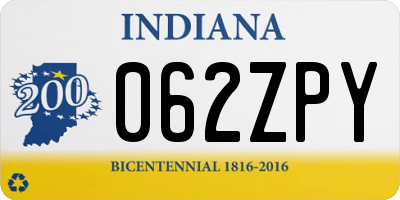 IN license plate 062ZPY