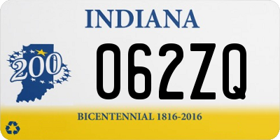 IN license plate 062ZQ