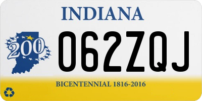 IN license plate 062ZQJ