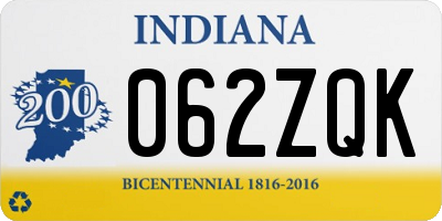 IN license plate 062ZQK