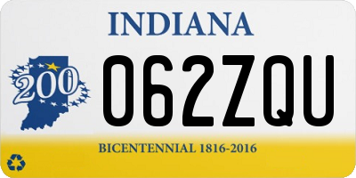 IN license plate 062ZQU