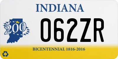 IN license plate 062ZR