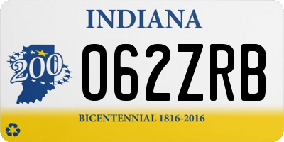 IN license plate 062ZRB