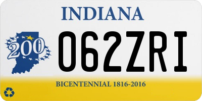 IN license plate 062ZRI