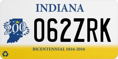 IN license plate 062ZRK