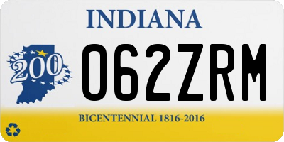 IN license plate 062ZRM