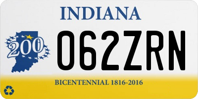 IN license plate 062ZRN