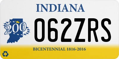 IN license plate 062ZRS