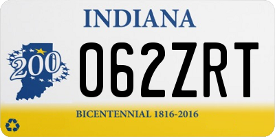 IN license plate 062ZRT
