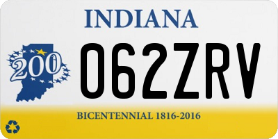 IN license plate 062ZRV