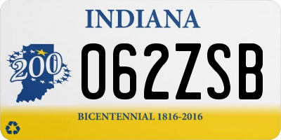 IN license plate 062ZSB