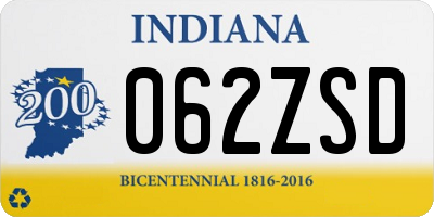 IN license plate 062ZSD