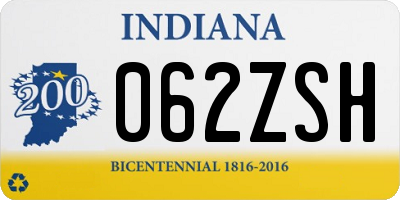 IN license plate 062ZSH