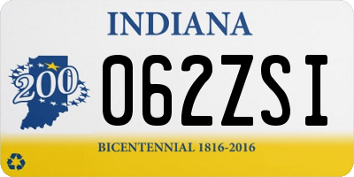 IN license plate 062ZSI
