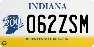 IN license plate 062ZSM