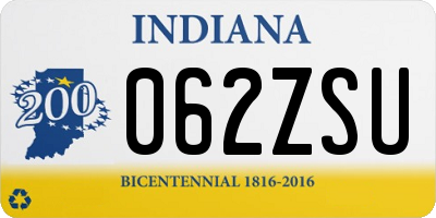 IN license plate 062ZSU