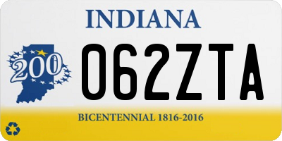 IN license plate 062ZTA