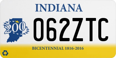 IN license plate 062ZTC
