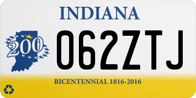 IN license plate 062ZTJ