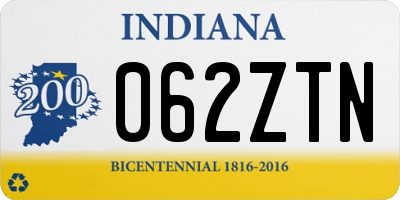 IN license plate 062ZTN