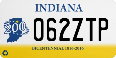 IN license plate 062ZTP
