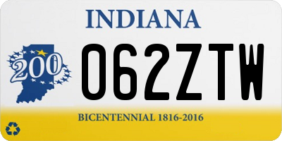 IN license plate 062ZTW
