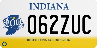 IN license plate 062ZUC