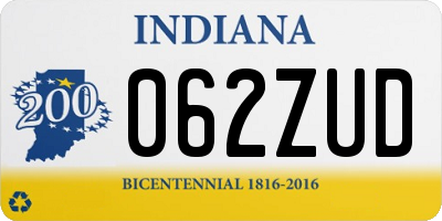 IN license plate 062ZUD