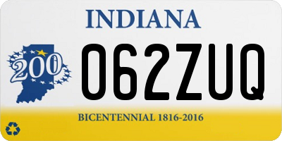 IN license plate 062ZUQ
