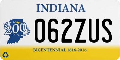 IN license plate 062ZUS