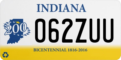 IN license plate 062ZUU