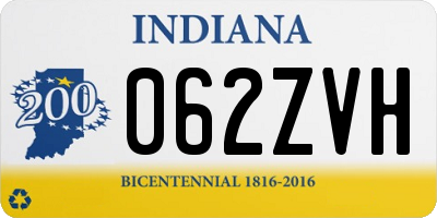 IN license plate 062ZVH