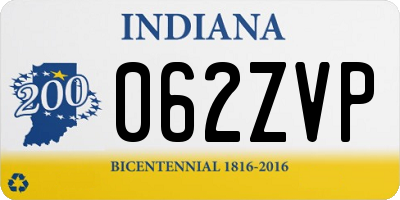 IN license plate 062ZVP