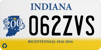 IN license plate 062ZVS