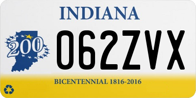IN license plate 062ZVX