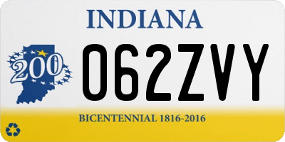 IN license plate 062ZVY