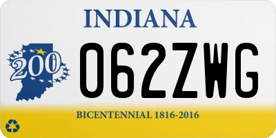IN license plate 062ZWG