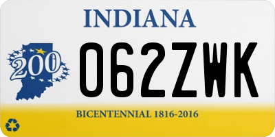 IN license plate 062ZWK