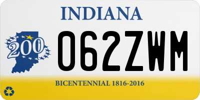 IN license plate 062ZWM