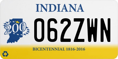 IN license plate 062ZWN