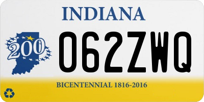 IN license plate 062ZWQ
