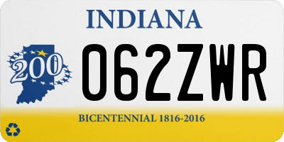 IN license plate 062ZWR