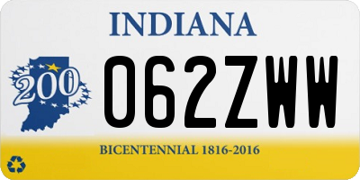 IN license plate 062ZWW