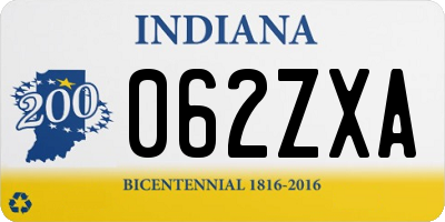 IN license plate 062ZXA