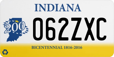IN license plate 062ZXC
