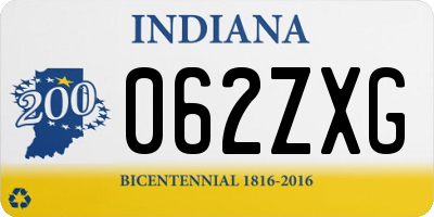 IN license plate 062ZXG