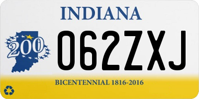 IN license plate 062ZXJ