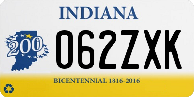 IN license plate 062ZXK