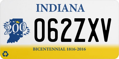 IN license plate 062ZXV