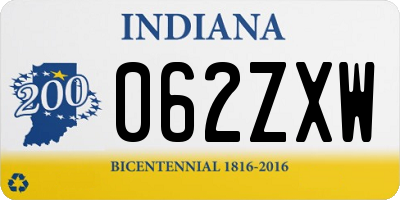 IN license plate 062ZXW